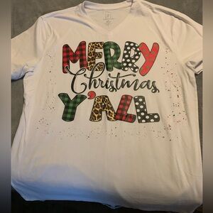 “Merry Christmas Y’all” v neck t-shirt